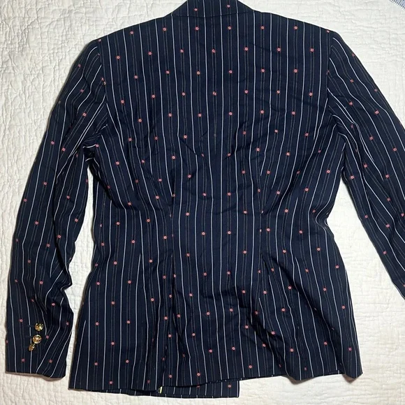 Escada Blazer with Navy Stripes and Red Dots - Picture 9 of 9
